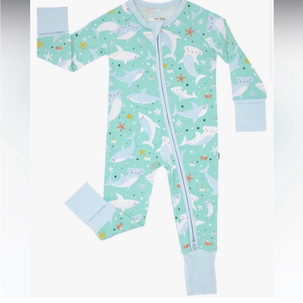 Little Sleepies Shark Soirée Bamboo Pajamas – Size 2T – EUC